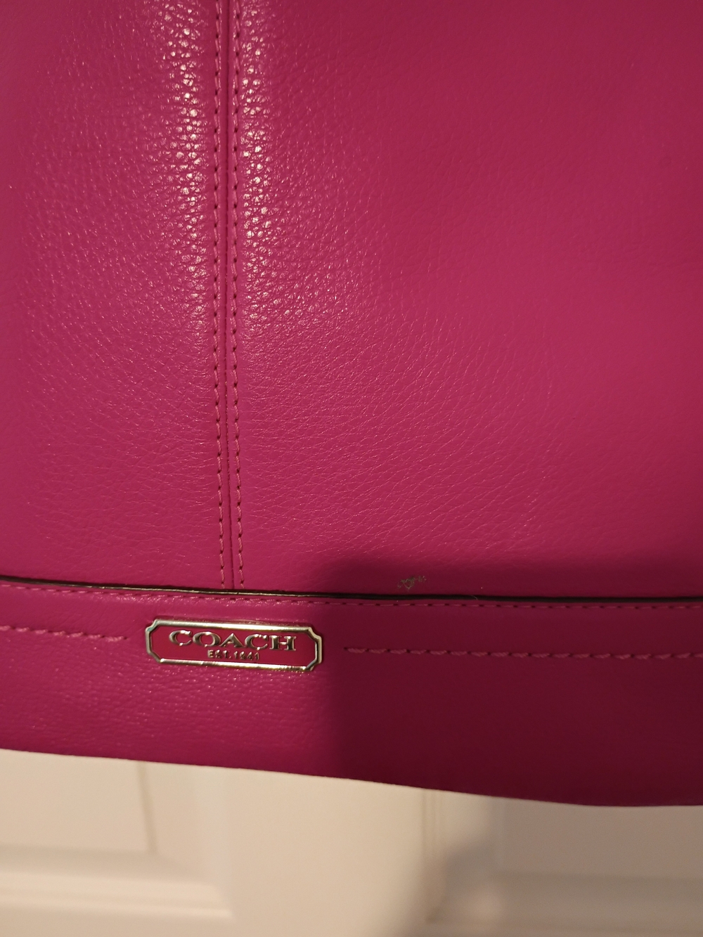 Bright Pink Butter Soft Leather CoachTote Bag W Matching Kate Spade Wallet - Picture 3 of 6